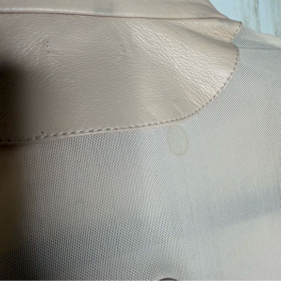 Blanc Noir Leather baby pink Moto Mesh Jacket Medium - Picture 12 of 12